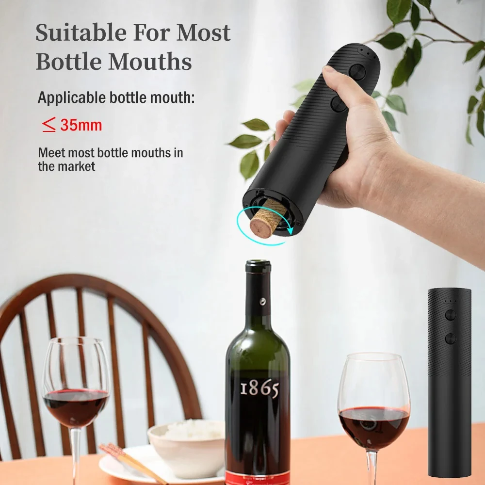 Abridor de botellas de vino eléctrico, sacacorchos automático para vino tinto, abridor de vino recargable, herramientas para vino con un solo clic, productos de cocina