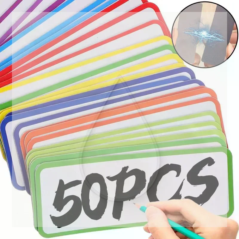 Easy Wipe Clean Magnetic Dry Erase Blank Labels 5-50Pcs Name Stickers for Whiteboard Home Pantry Office Storage Organization