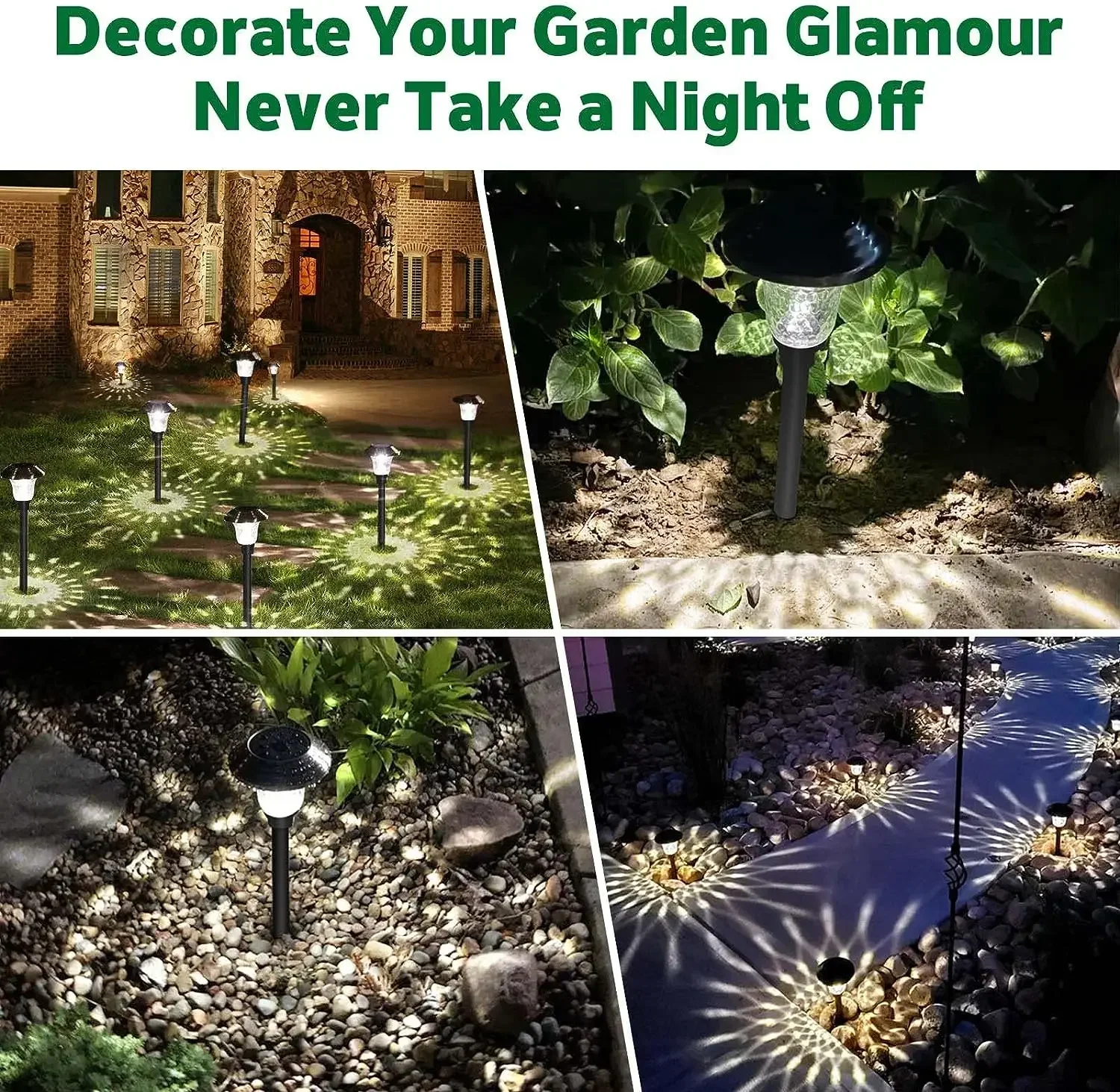 Solar Pathway Light Outdoor,Color Changing+Warm White Solar Garden Lights,Bright Solar Path Lights,for Outside Garden Decoration