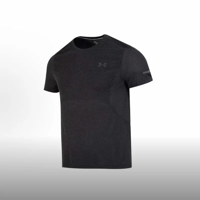 

Under Armour, однотонный брендовый логотип, спортивный пуловер с круглым вырезом, мужская черная футболка