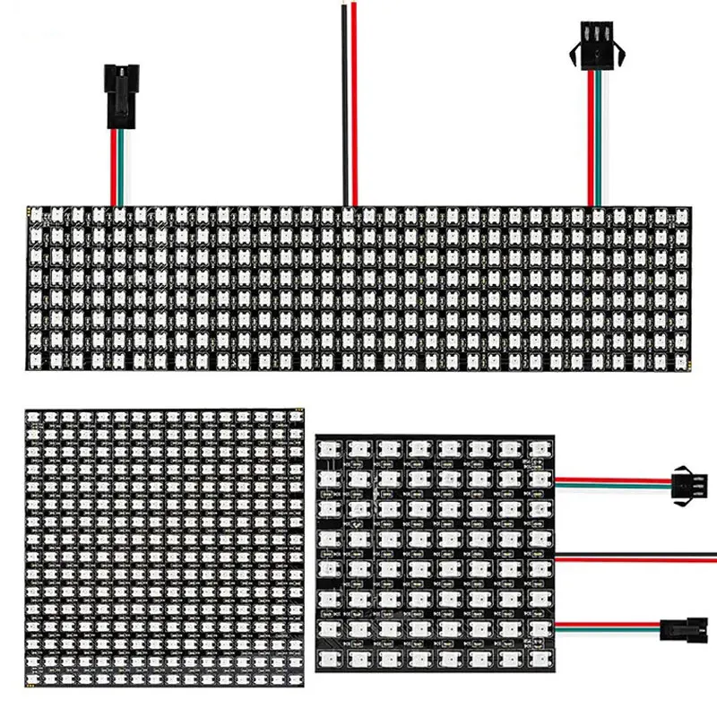 Individually Addressable 8x8 8x32 16x16 WS2812 LED Full Color Digital Flexible Matrix Pixel Panel Light Display Module