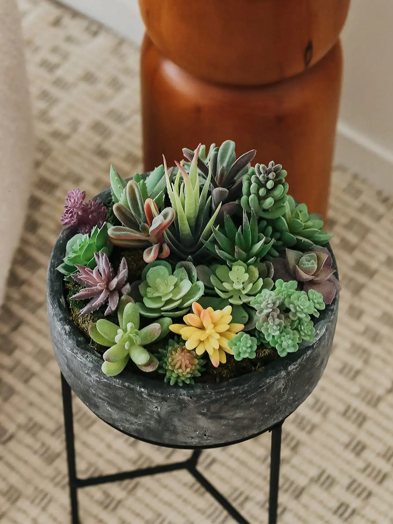 2/5/10 Uds plantas artificiales suculentas flocadas dobles Cactus texturizado realista Mini suculentas de imitación decoración de plantas faciales