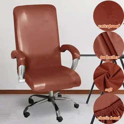 Waterproof Office Chair Cover Pu Leather Computer Gaming Chairs Slipcover Rotating Removable Armchair Protector Cover Study Room