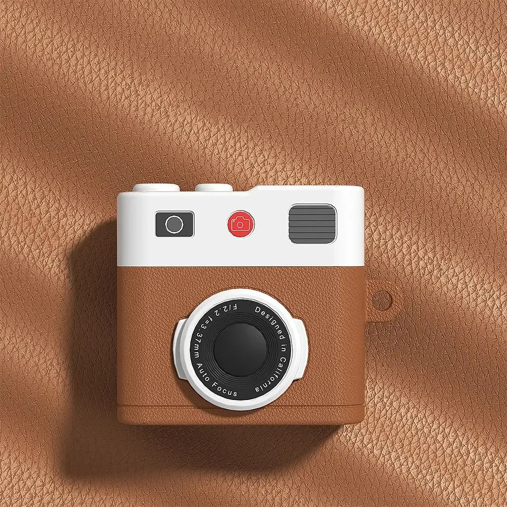 Silicone Protective Case Retro Camera Shape 3D Headphone Protector with Keychain Earphone Accessories Cover Shell for AirPods 4