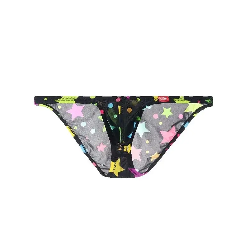

Animal Pattern Underpants Men's Triangle Underpants Low waisted Ice Silk Traceless Ultra thin Breathable Transparent thongs