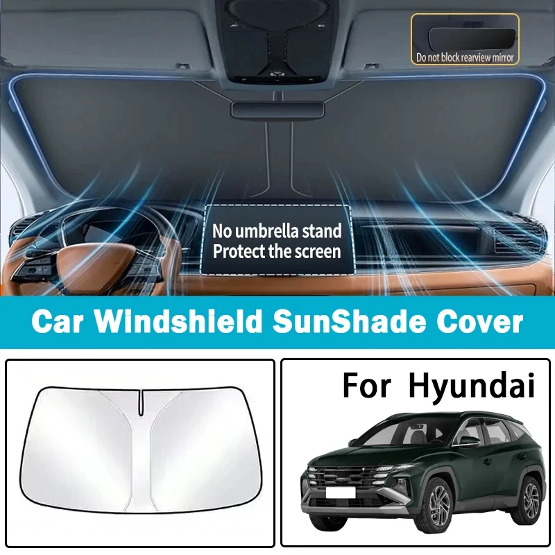 

For Hyundai Tucson Elantra Paristi IONIQ 5 N EV9 Car Sunshade Front Sun Protection Thermal Insulation Parasol Shade Shield