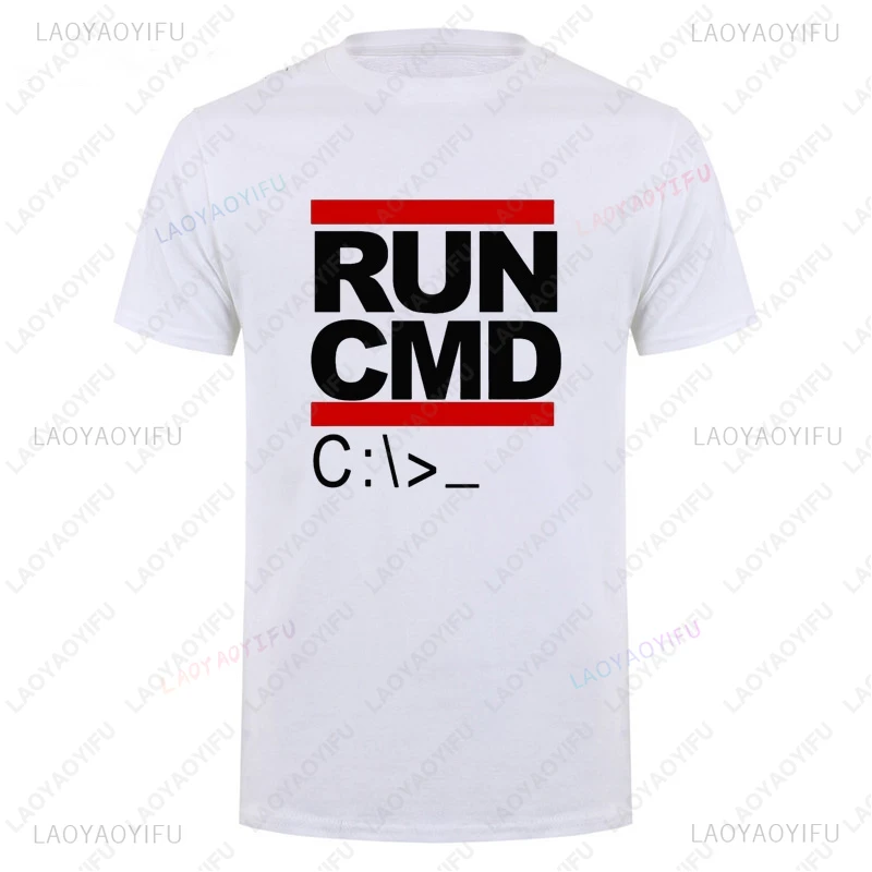 تشغيل Cmd الكمبيوتر مبرمج بلايز الصيف قصيرة الأكمام القطن تي شيرت عالية الجودة القطن المطبوع قمم تي شيرت الشارع الشهير