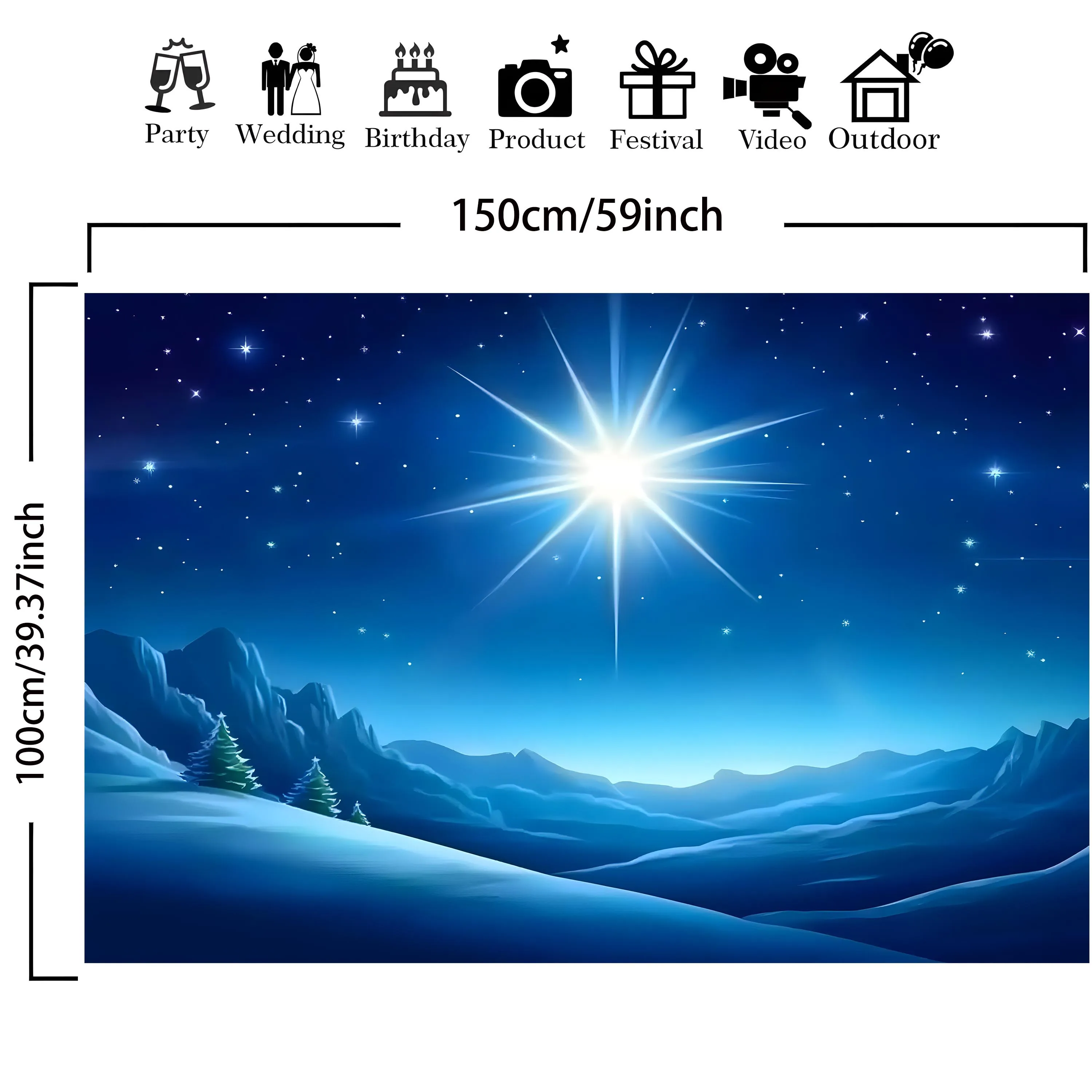 لوحة خلفية على شكل نجمة عيد الميلاد، لافتة رؤية ليلية للديكور الداخلي والخارجي، ديكور جداري متعدد الأغراض. #4