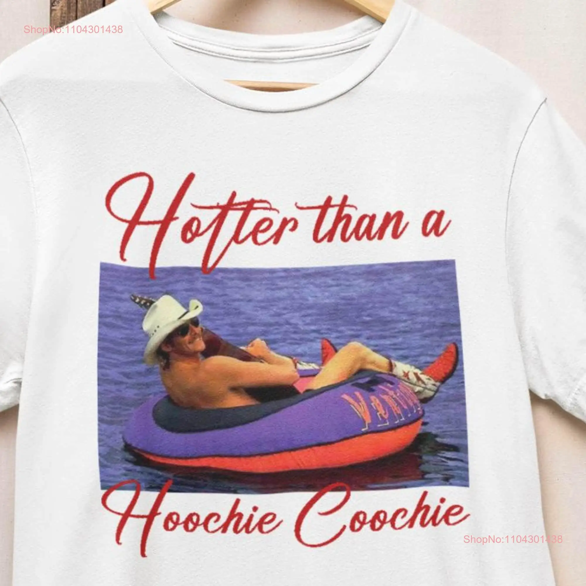 Hotter Than A Hoochie Coochie T Shirt Womens Summer Vacation for Music Lover Women Concert 90s Country Trendy