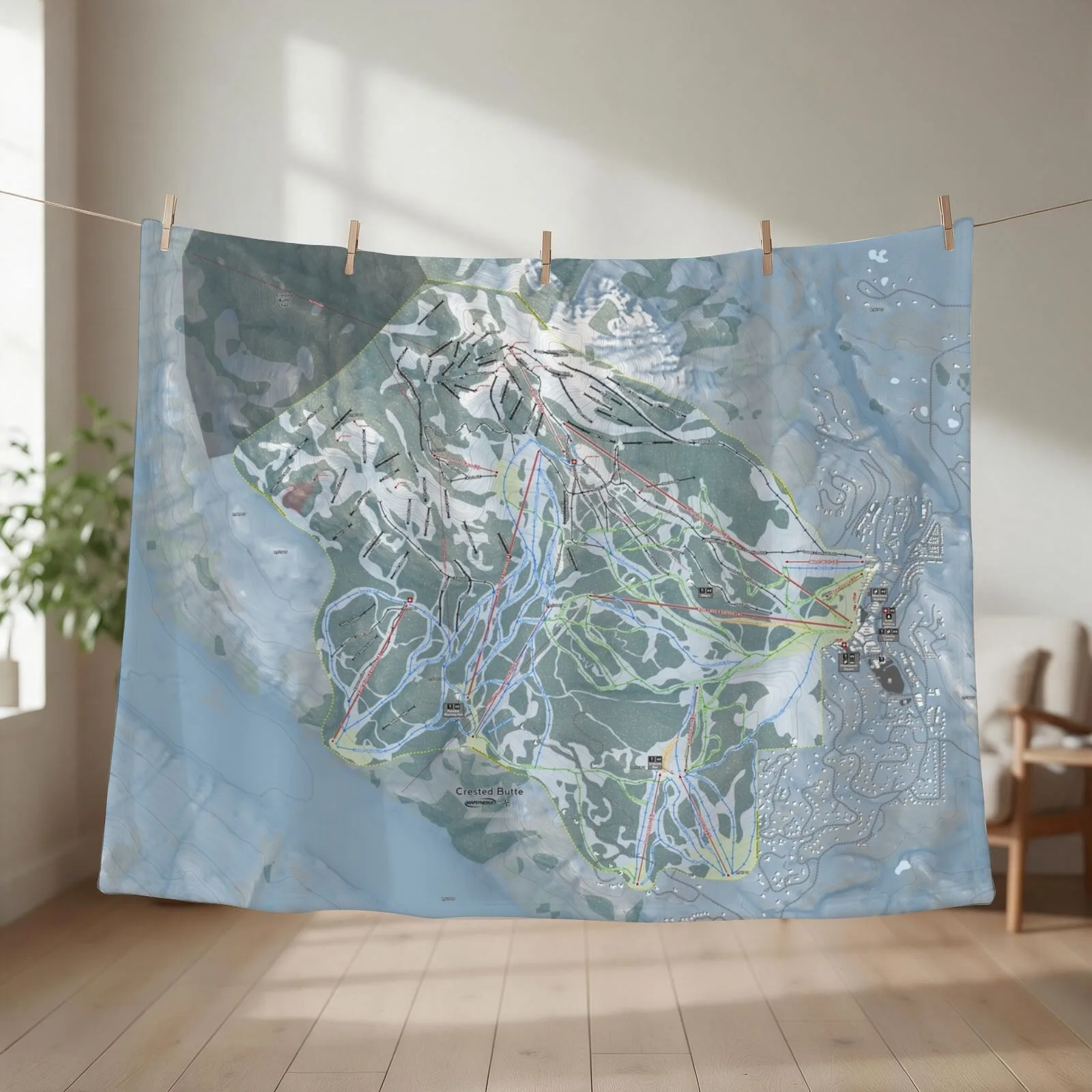 Crested Butte Resort Trail Map Throw Blanket Extra Large Throw Camping Sleeping Bag Comforter Blankets