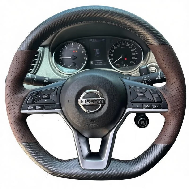 

Leather Car Steering Wheel Cover Braid for Nissan Sylphy‌ Qashqai 2020-2025 Kicks X-trail juke 2017-2021 Teana Altima 2022 LEAF