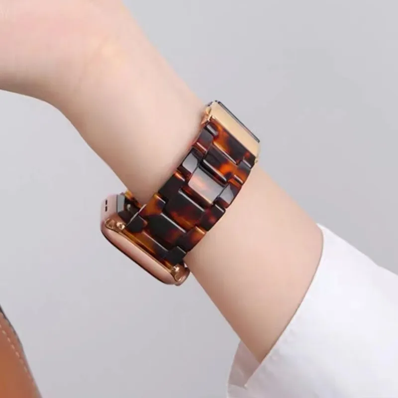 Resin Strap For Apple Watch Band 44mm 40mm 42mm 38mm correa Loop 41mm 45mm For iWatch Series 7 6 se 5 4 3 2 Bracelet