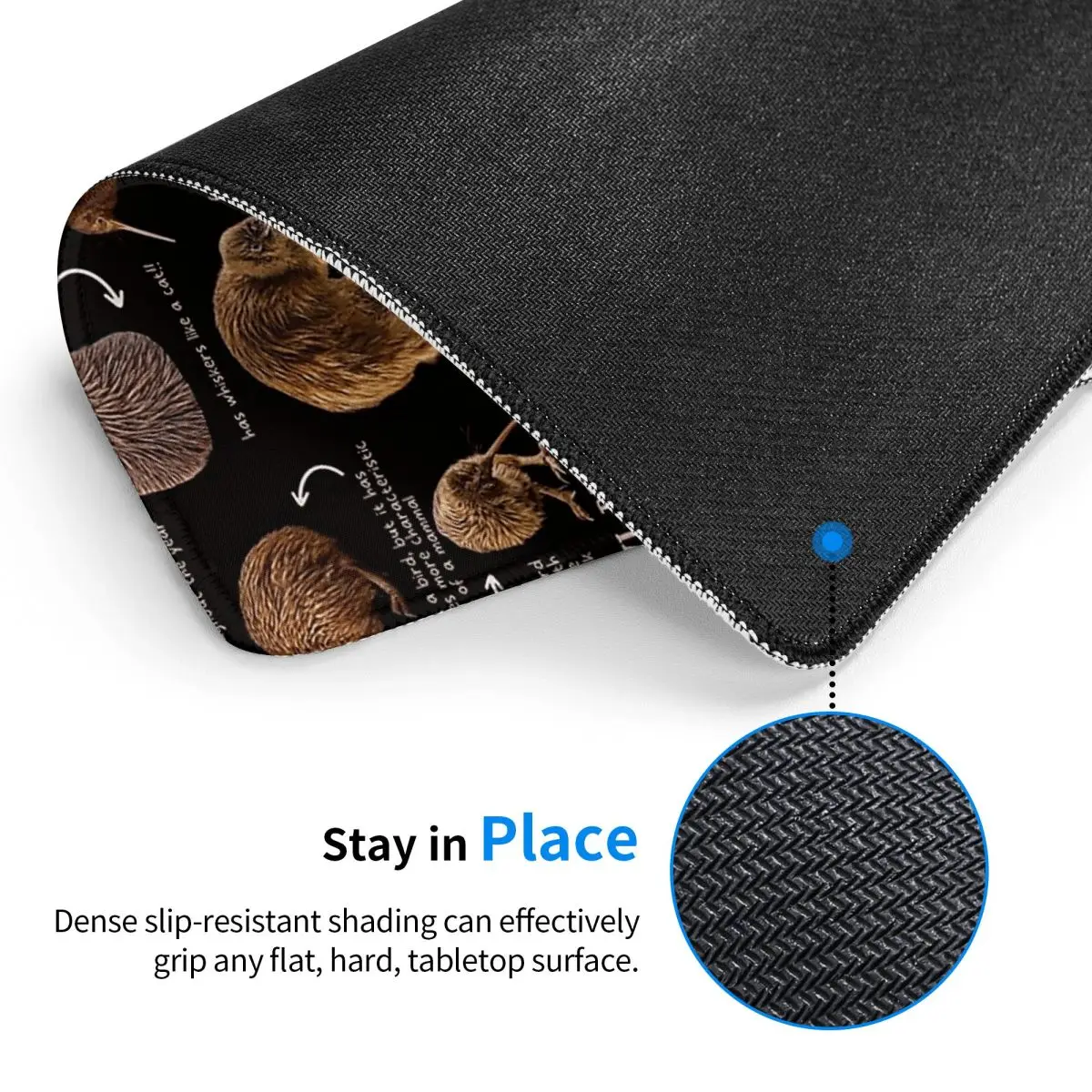 Multi-size Mouse Pad Kiwi Bird Fun Facts Gamer PC Laptop Mats Keyboard Carpet Computer Gaming Office Accessories Desk Mat