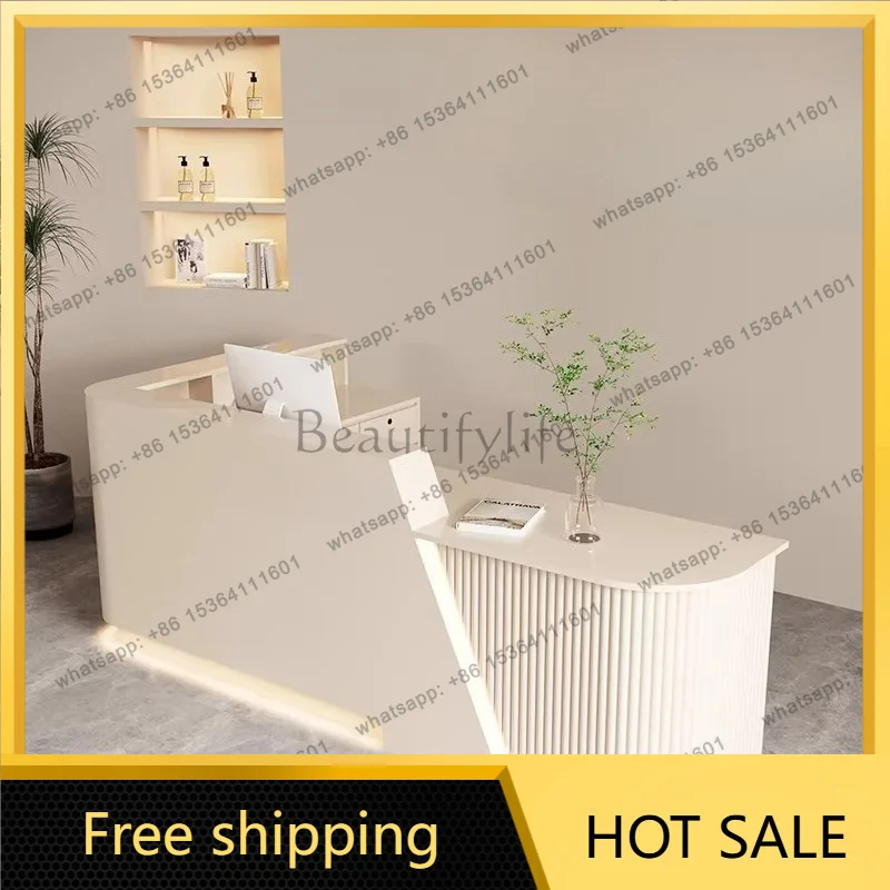 LJY Simple Aesthetic Reception Desks Beauty Luxury Salon Unique Reception Desks Modern Design Comptoire Accueil Commercial Furni