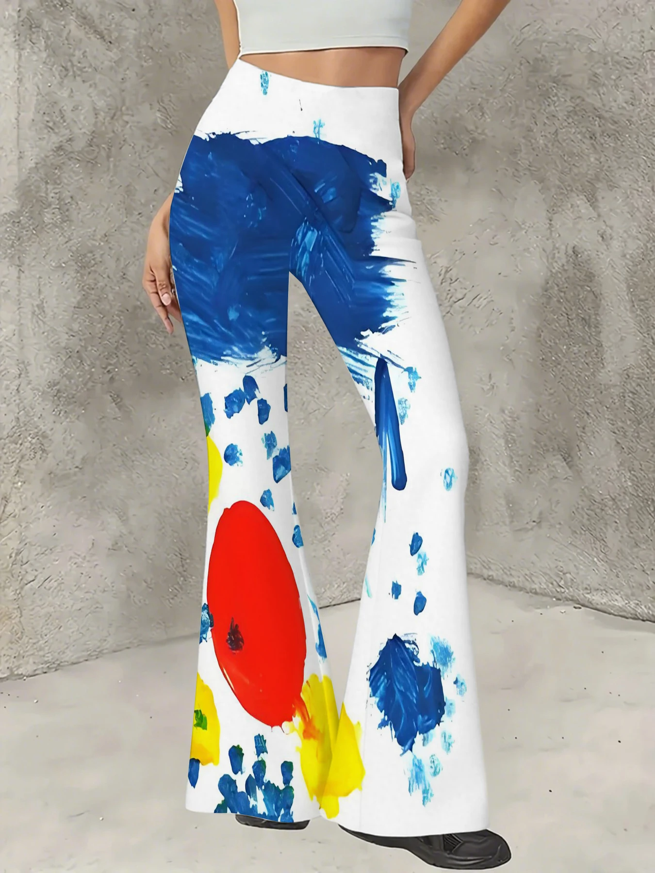 

Повседневные расклешенные брюки с цветочным принтом, быстросохнущие, подчеркивающие фигуру, длинные, для женщин, удобные, свободного кроя, модные