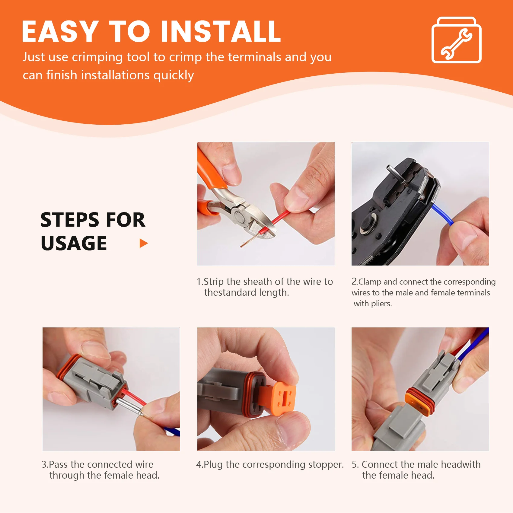 1 BOX For Deutsch DT Series Waterproof Wire Connector Kit DT06-2 3 4 6S DT04-2 3 4 6P Automotive Sealed Plug