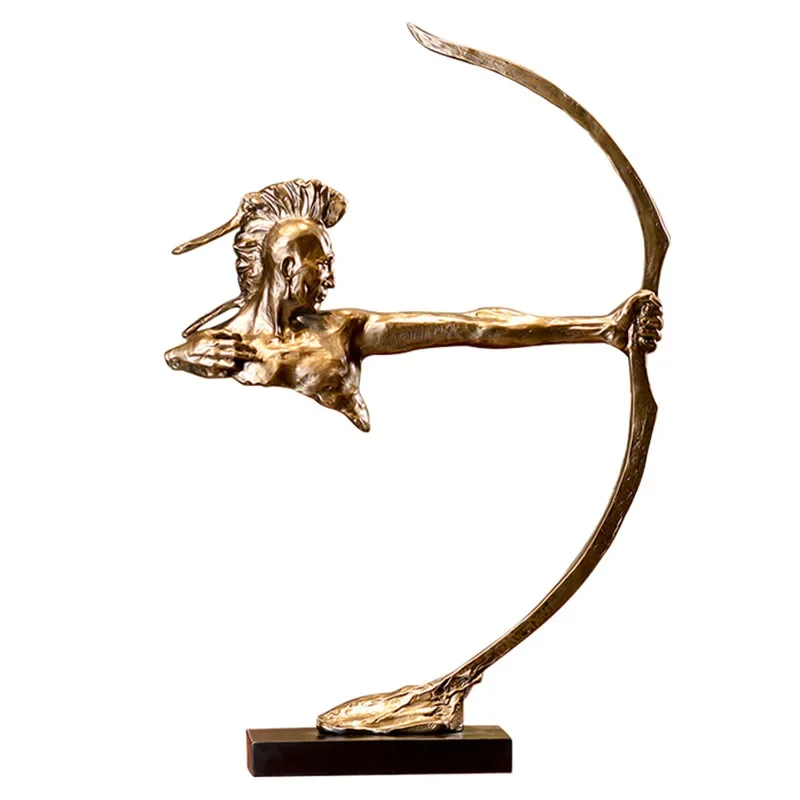 Classical Indian archer resin ornament Home porch Living room study Vintage decorative resin handicraft ornament
