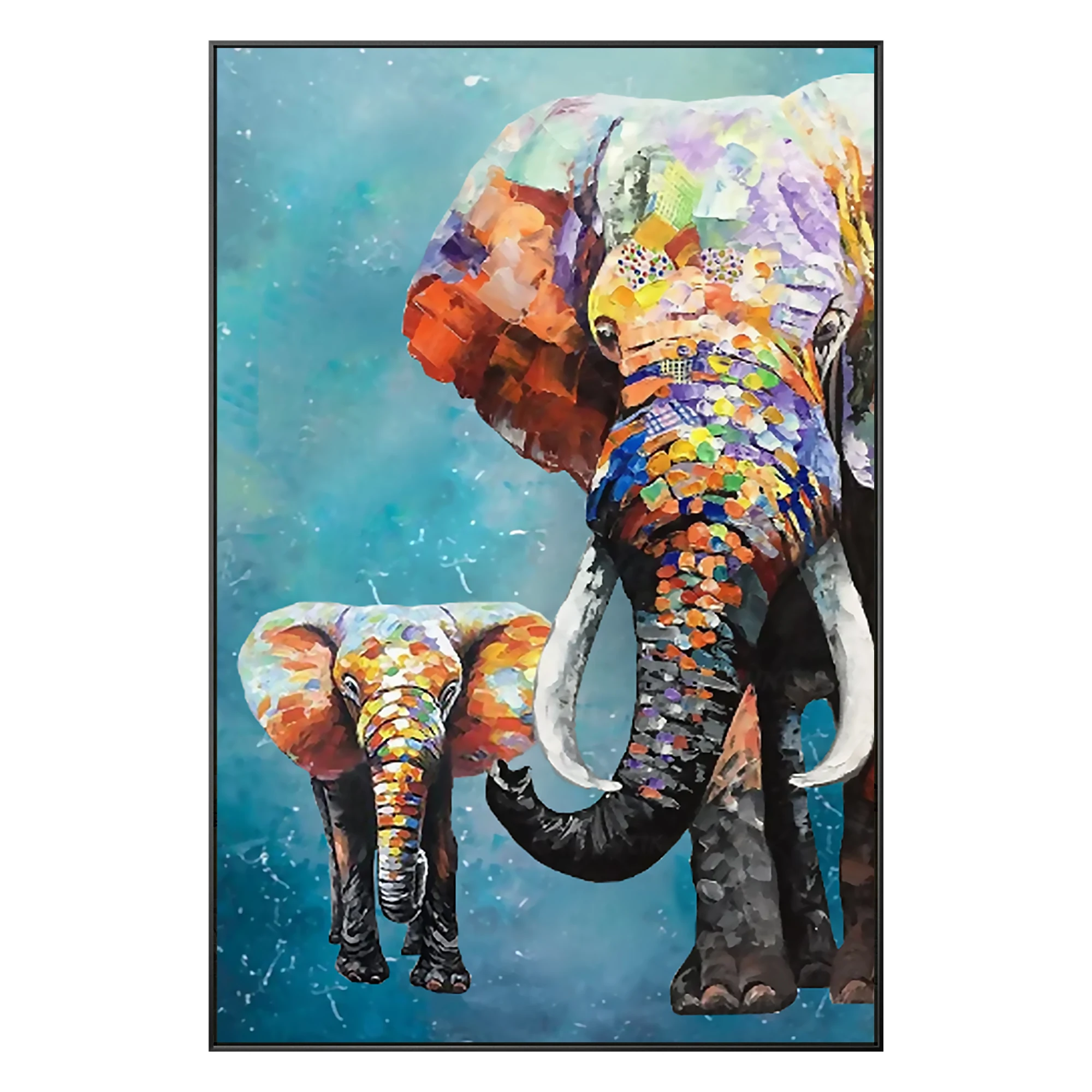 

Hand Painted Elephant Painting on Canvas Livingroom Bedroom Huge Vertical Wall Art Home Decor