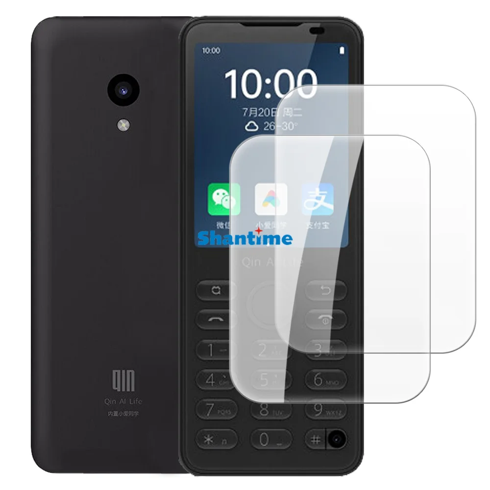 Soft Case + 2 Pack Tempered Glass Screen Protectors for Xiaomi Qin F21 Pro Camera version Full-Body Protection