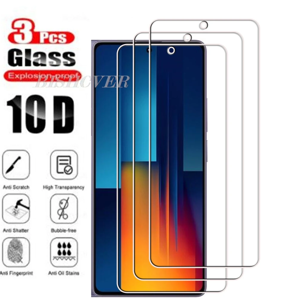 3pcs Tempered Glass For Xiaomi Poco M6 Pro 5G 6.79