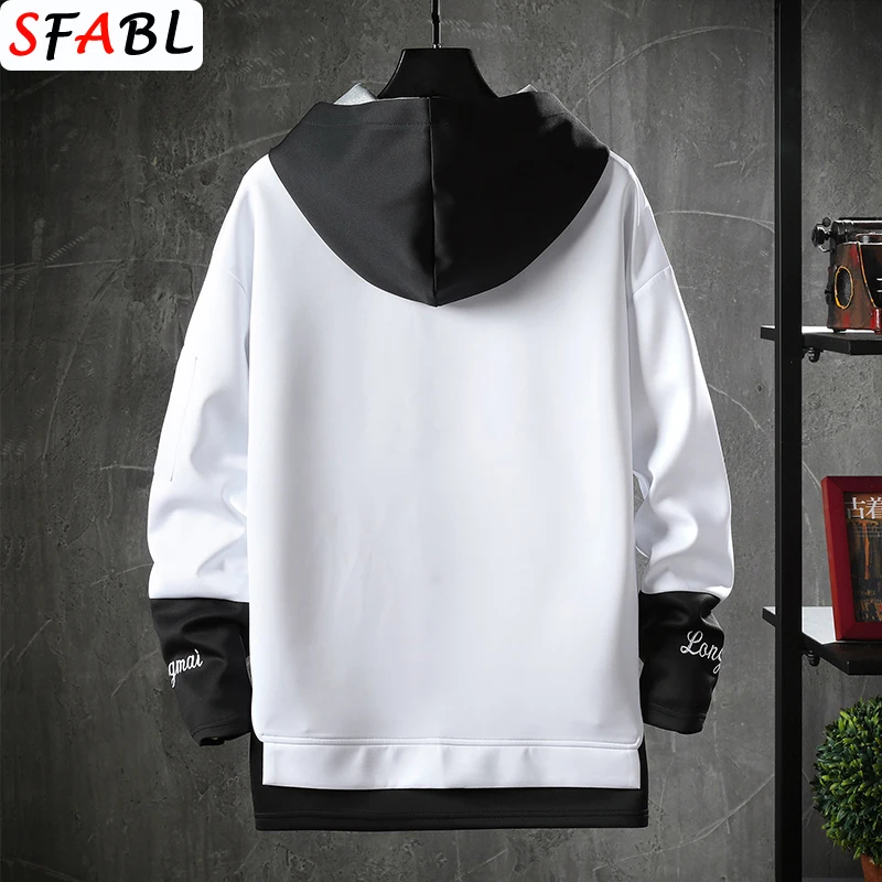 Hip Hop Streetwear Men Sweatshirt Casual Fashion Patchwork Men Hoodies Breathable Men's Pullovers Personality Hoodies for Women