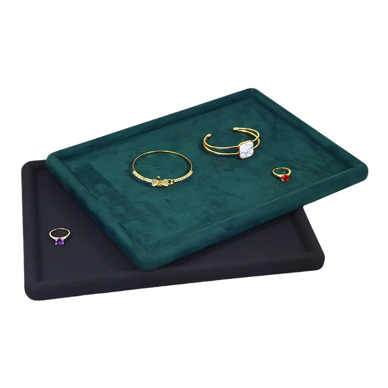 

Поднос для ювелирных изделий, подставка для магазина, органайзер, бархатный однотонный поднос для ювелирных изделий, ожерелье, очки, реквизит для часов