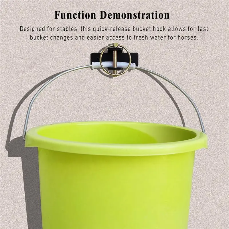 [SuperX&KND]Quick-Release Bucket Hooks, Heavy-Duty Steel Wall-Mount Bucket Holders(4-Pack), Heavy-Duty Bucket Holder Set