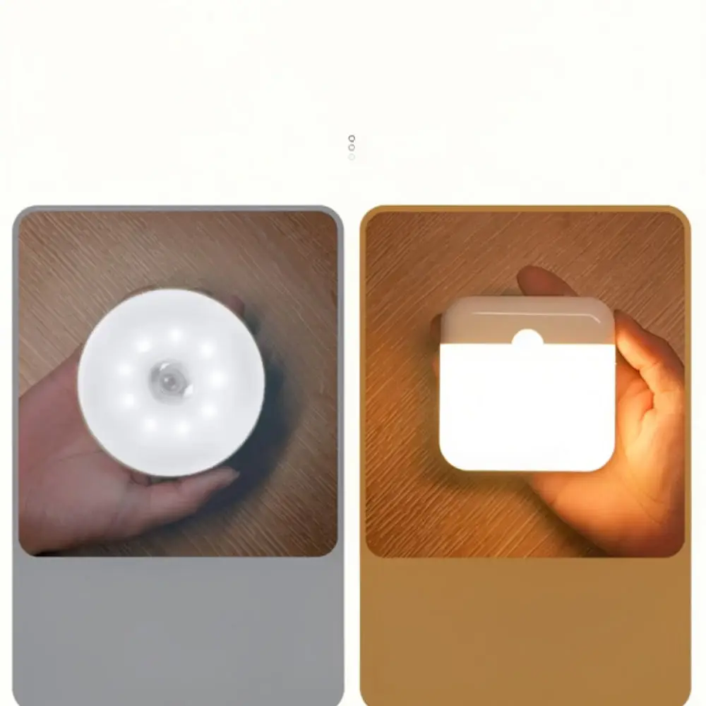 Wireless LED Motion Sensor Night Light Rechargeable Wall Lamp For Corridor Stairs Cabinet Magnetic Induction Home Light