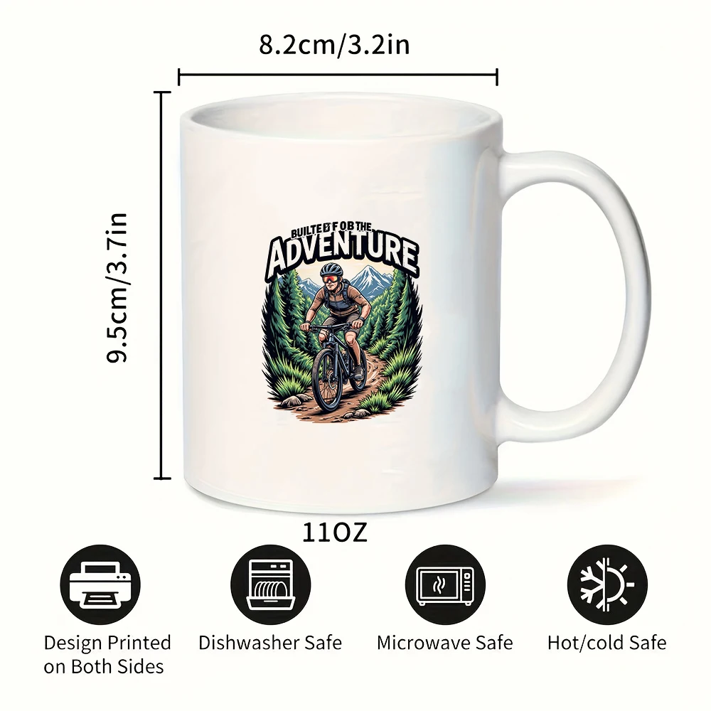 كوب بموضوع المغامرة سعة 11 أونصة + كوب ركوب الدراجات للأطفال على طراز الاستكشاف القديم هدية عيد الميلاد كوب السفر العائلي