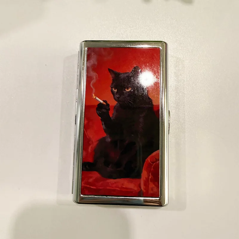 Vintage Art Multi Functional Metal Box Stainless Steel Cigarette Box Card Cash Box Men's Gift Smoking Accessories Tool