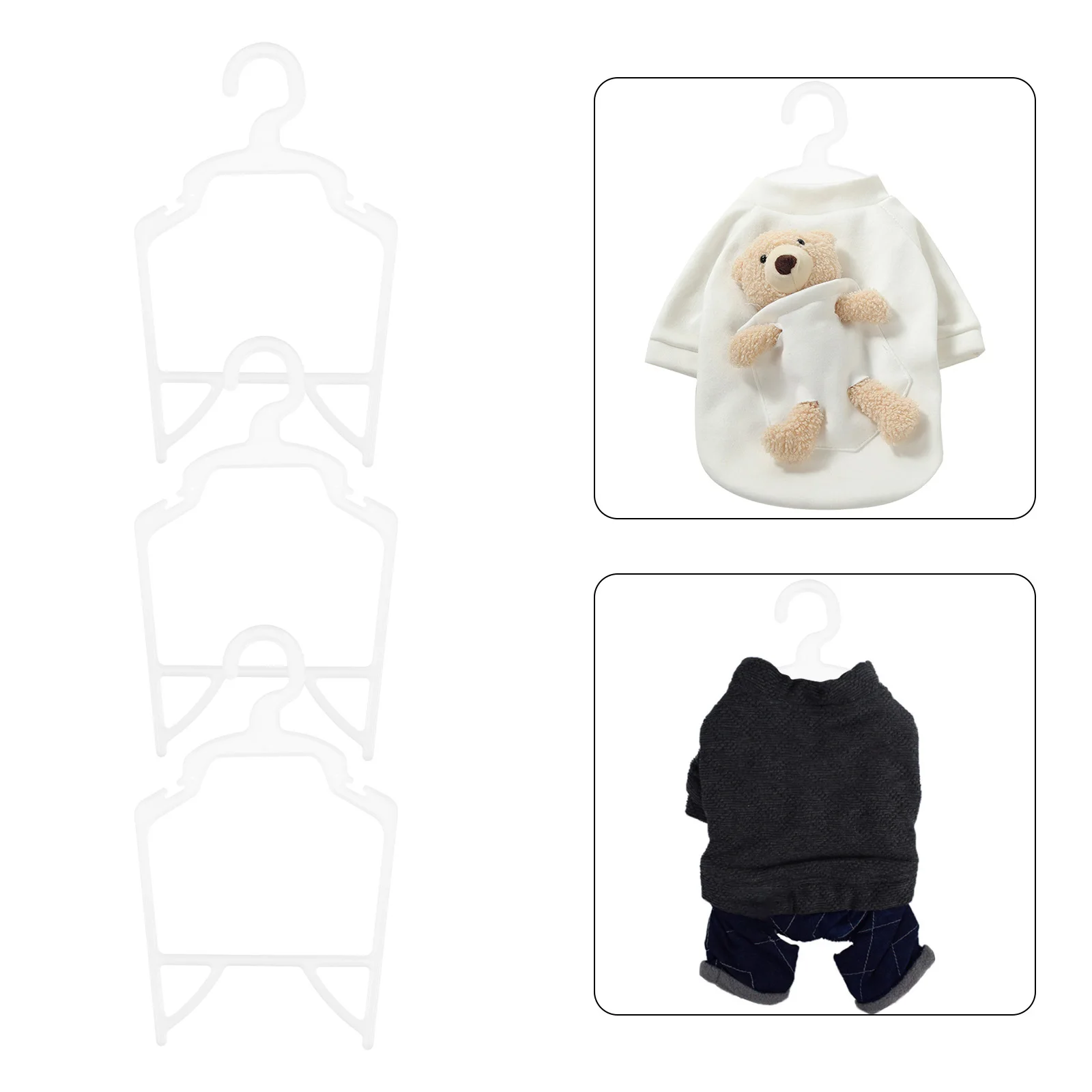 

10 Pcs Small Dog Clothes Pet Hanger Hangers for Clothing White Child