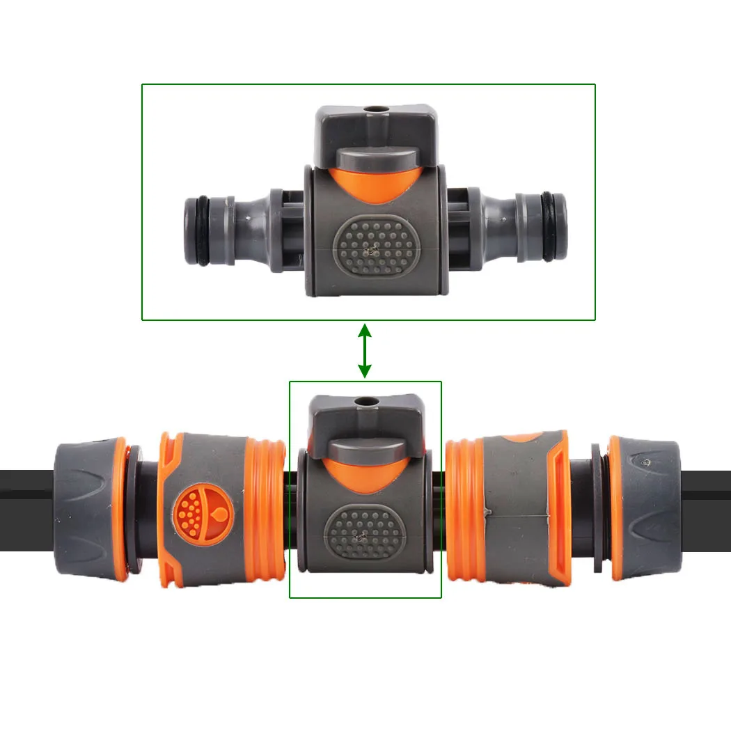 Conector rápido de manguera de jardín, adaptador macho y hembra con interruptor de válvula de cierre, 1/2, 3/4, 1 pulgada