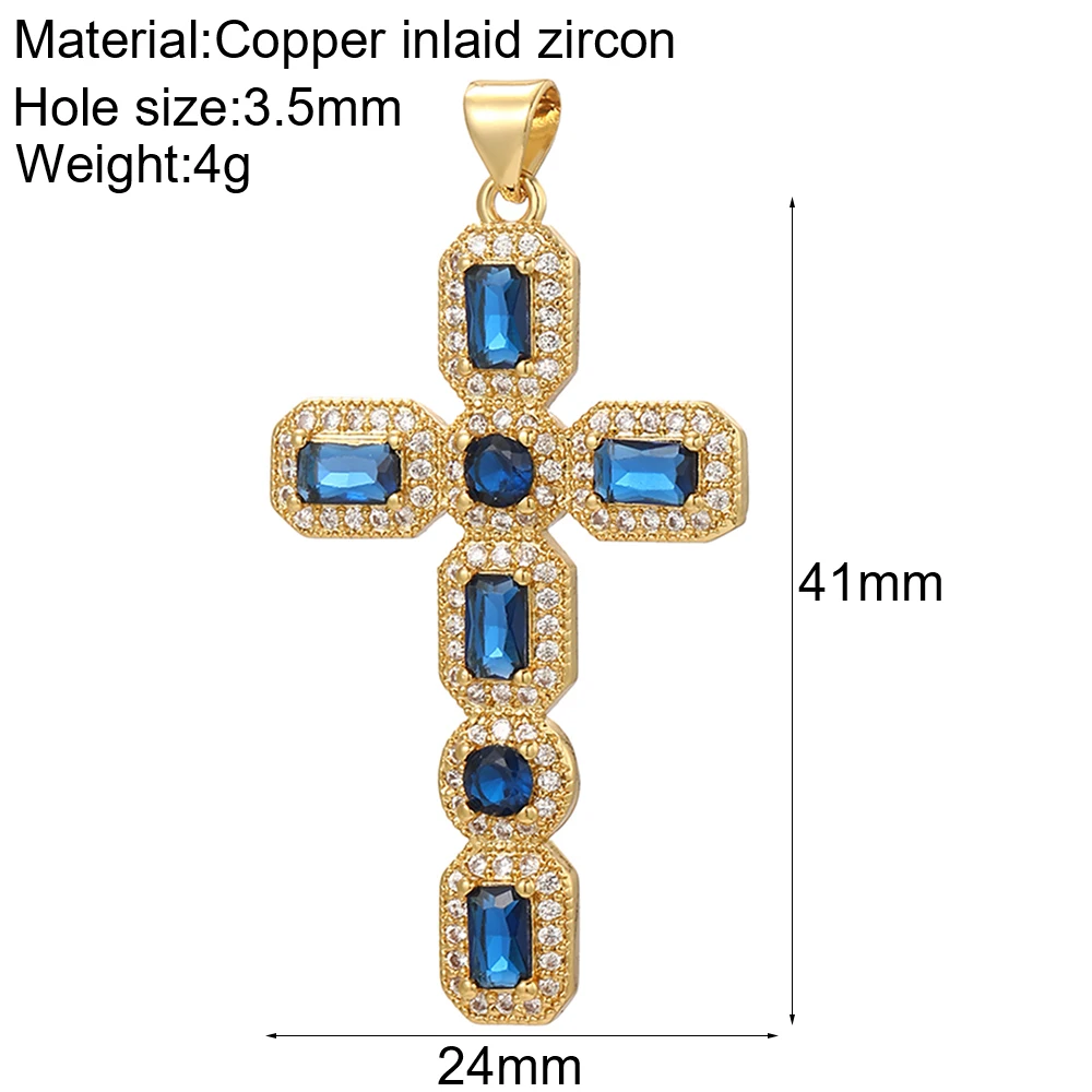 Crosses Cute Dangle Jewelry Charms Jewelry Making Pendant Charms for Earrings Necklace Bracelet Gold Color Copper Cubic Zircon