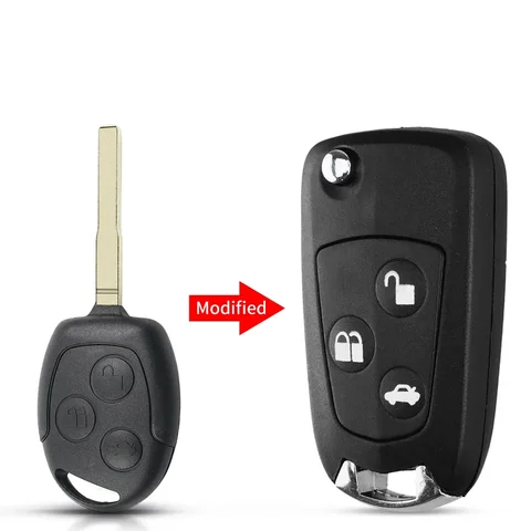 Новый Автомобильный Ключ KEYYOU Для Ford Mondeo Focus 2 3 Festiva Fiesta Transit С 3 Кнопками, Черный Корпус Из ABS-пластика