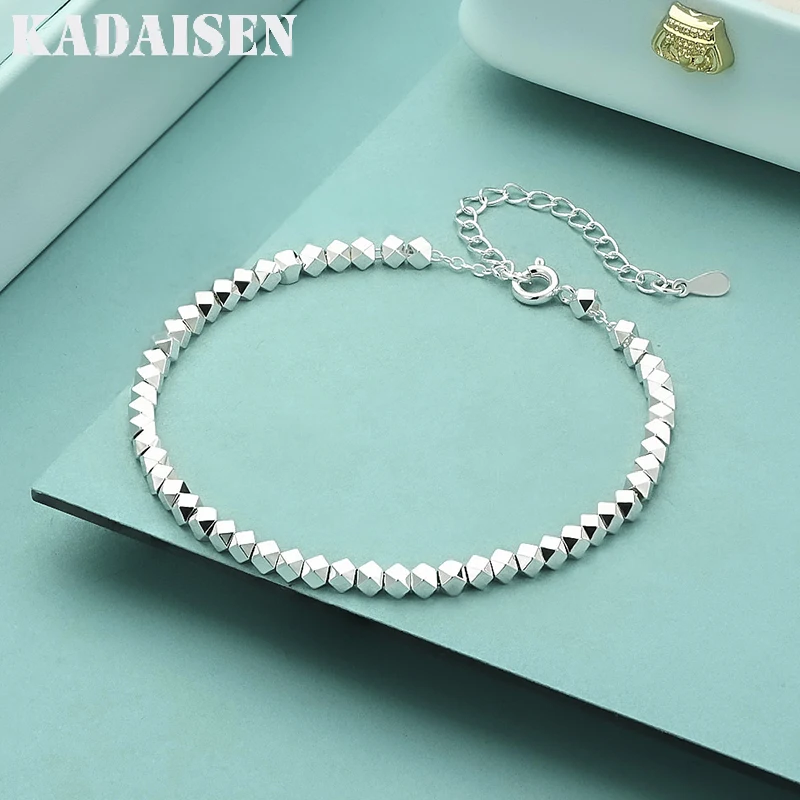 925 Sterling Silver Geometry Bead Friendship Bracelets For Women Wedding Luxury Jewelry Wholesale Money 925 Free Delivery