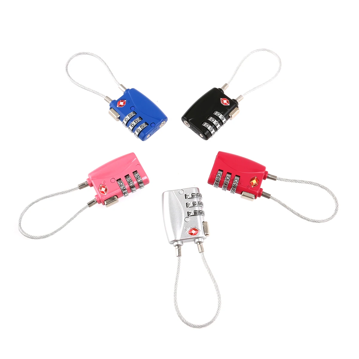

2Pcs TSAApproved ZincAlloy LuggageLocks 3Digit Combination CableLock 4x3x1cm Padlock For Suitcase