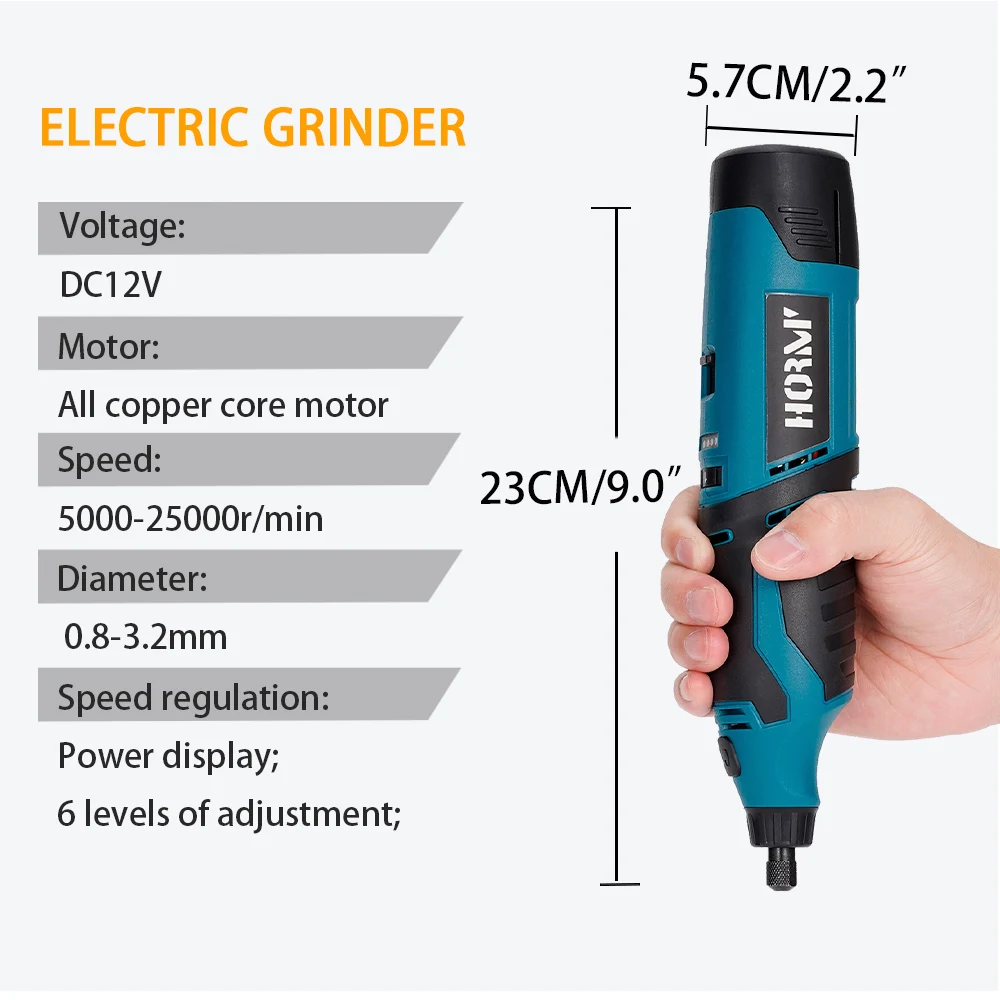 12V Cordless Grinder Electric Drill Mini Drill Grinder Adjustable Engraving Pen Cutting Electric Rotary Tool With 2000mAhBattery