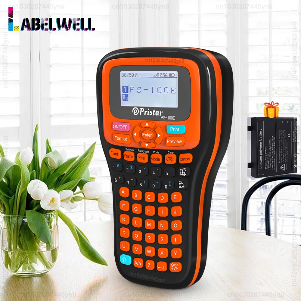 Impressora de Etiquetas Ps100e com Idiomas Corte Automático Label Maker Substitua por Brother p Touch Tze231 Fita Fx231 Portátil Ps100e