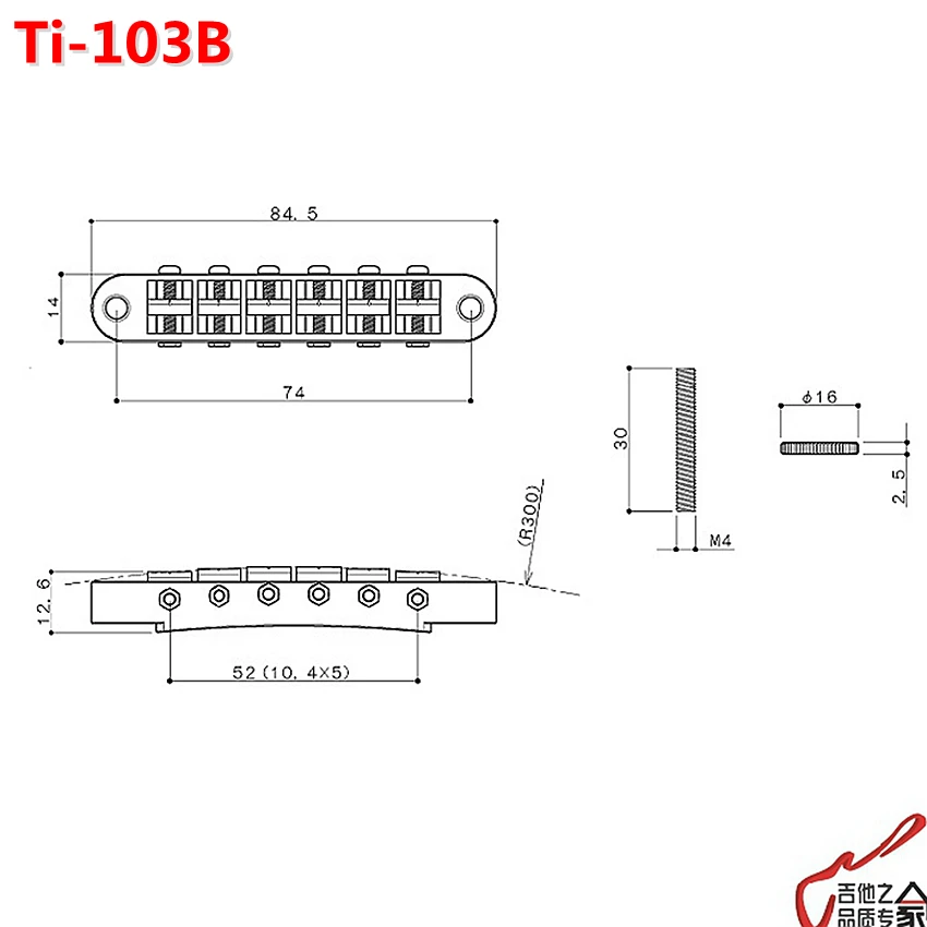 1 Set Gotoh GE104B Open Base Longer Saddle Screws Tune-O-Matic Electric Guitar Bridge JP(Origin)