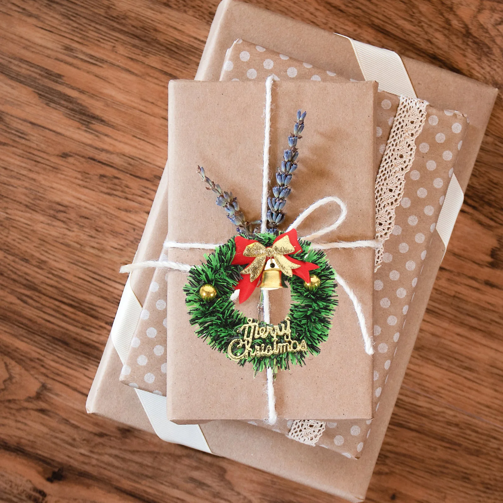 

10Pcs Mini Christmas Wreaths Decorative Xmas Tree Pendants Hanging Garland Ornaments Mini Christmas Wreath Wreath Pendants