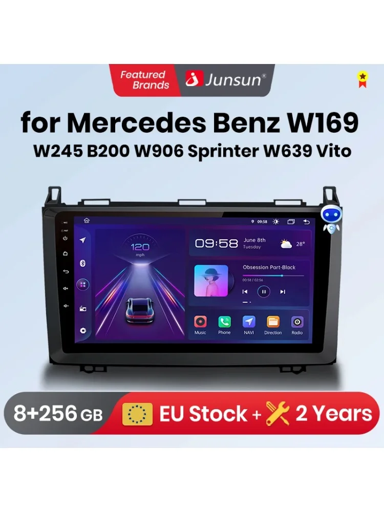 Junsun Carplay Android Auto Radio Voor Mercedes Benz W169 W245 B200 W906 Sprinter W639 Vito 360 Camera Auto 2 Din Autoradio - afbeelding 2