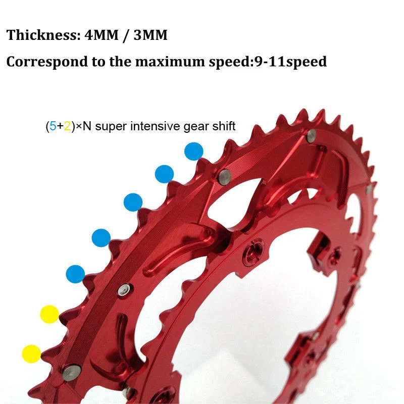 BCD110 Chainring 35T/50T 9-11speed Road Mountain Bikes Chain Ring Double Oval 7075 Aluminum Alloy Chainwheel Disc Crankset Part