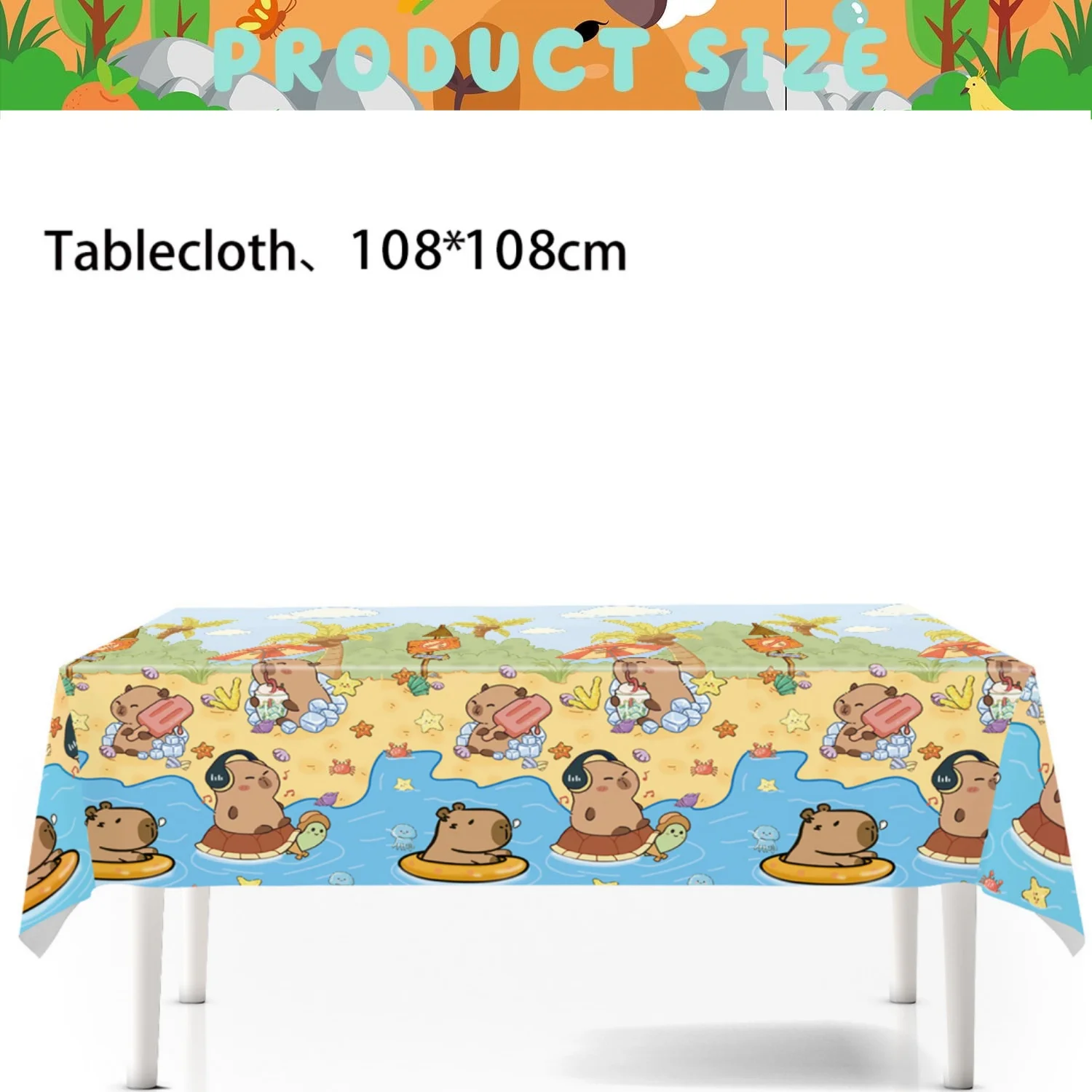 Capybara Geburtstag Tischdecke Geburtstag Fekoration Capybara Tischdecke Tischdecke Babyparty Capybara Geburtstag Mädchen Partygeschenke – Detail 2