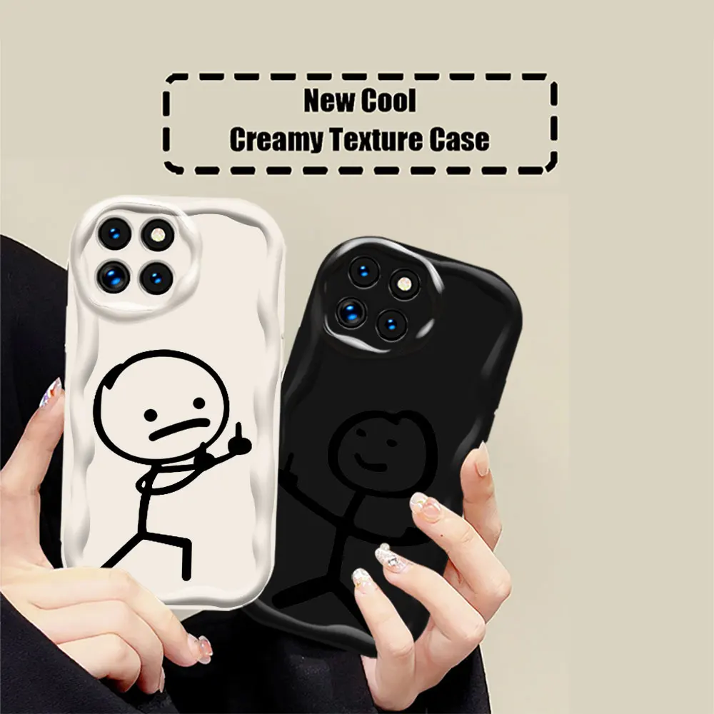 Funny Matchman Middle Finger Cute Man Case For Xiaomi Mi 14 12 11 Poco X6 X5 X4 X3 M6 M4 M3 F4 F3 Pro GT Nfc Lite 3D Wave Cover