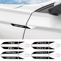 2pcs 3D Car Fender Side Wing Badge ABS Sticker Decoration Emblem For Volkswagen VW RLINE GOLF Passat Car Modification Accessorie