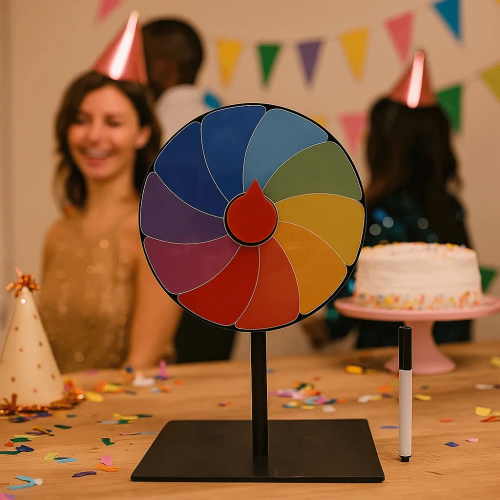 Abs reutilizável fortuna roda giratória cor interativa roleta roda montagem girador mesa de jogo prêmio plataforma giratória