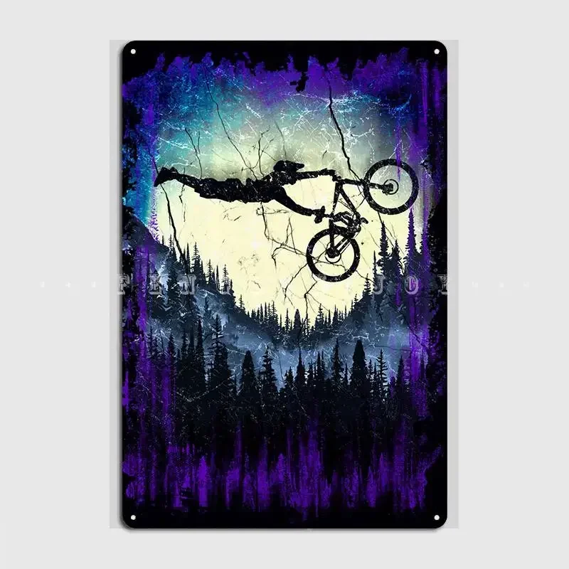 MTB-Fahrrad Kunstposter Metallschild Wanddekoration für Pub Garage Druckgrafik Dekor Blechschild Poster