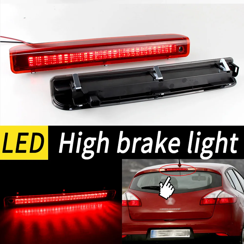 1pc Third 3Rd Brake Light, LED Stop Lamp for Renault Megane Hatchback MK3 2008-2016 OEM: 265900006R Rear Tail Light, Red Shell