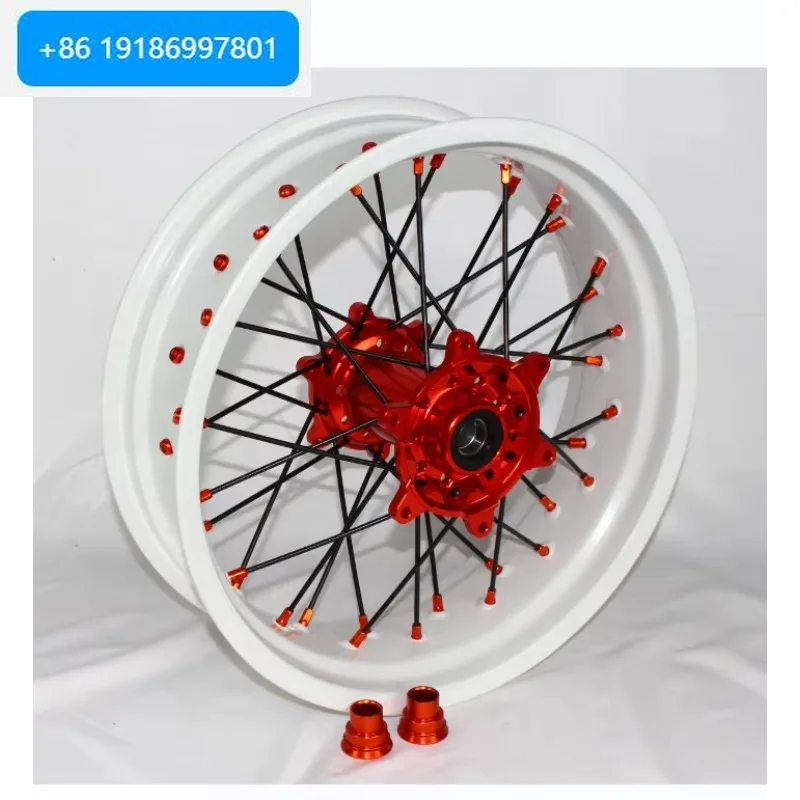 Supermoto Motorcycle Aluminum Alloy 17 Inch Supermotard Wheel Set for  Exc 250 300