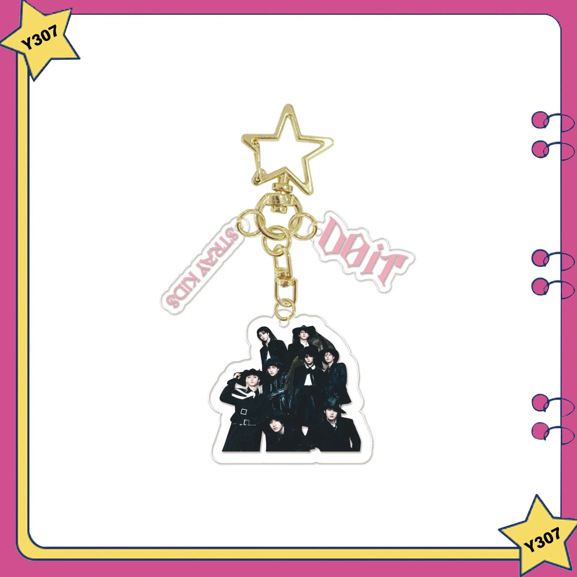 Nouveau Skzoo hommes Stray Kids acrylique porte-clés Han Zhicheng Fangcan sac pendentif bijoux trois pièces ensemble